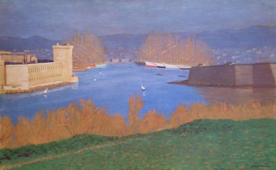 The Port of Marseille by Felix Edouard Vallotton